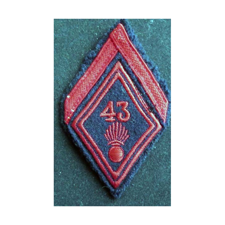 losange bras modèle 45 soldat 1° classe 43° régiment Infanterie troupe