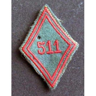 losange de bras modèle 45 : insigne tissu  du 511° Groupe de transport troupe (le vert est foncé)
