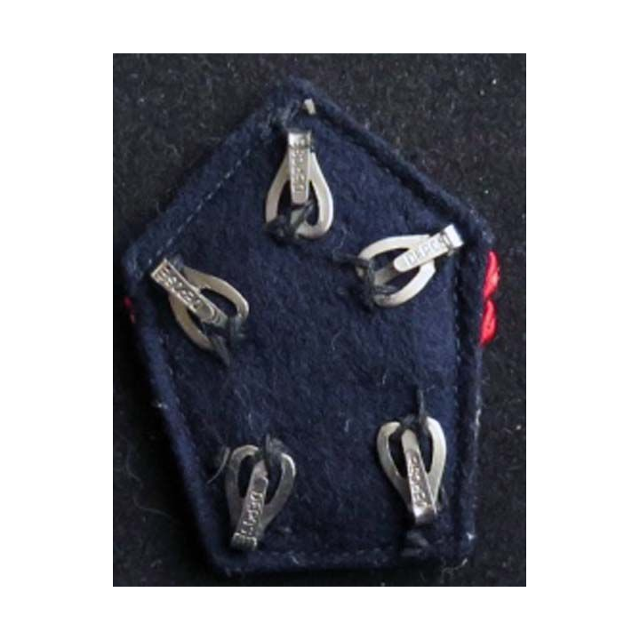 insigne de col : insigne tissu des troupes de marine cadre en cannetille