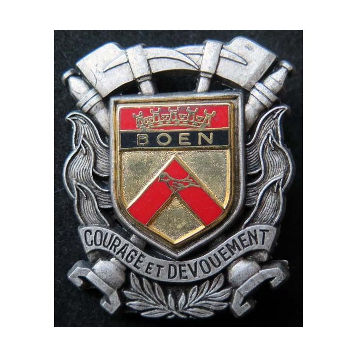 insigne métallique pompiers de Boen de fabrication Ballard