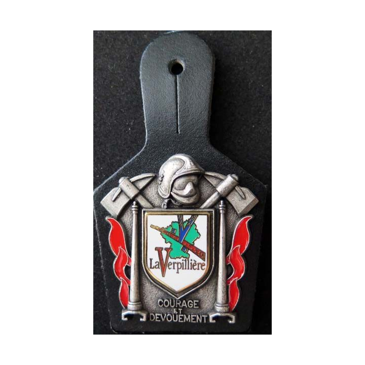insigne métallique pompiers de La Verpillière de fabrication Ballard