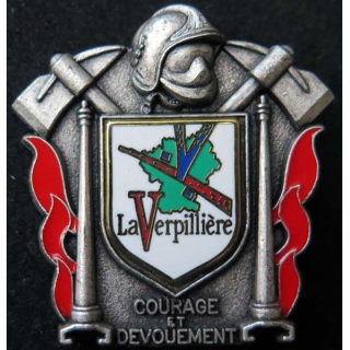 insigne métallique pompiers de La Verpillière de fabrication Ballard