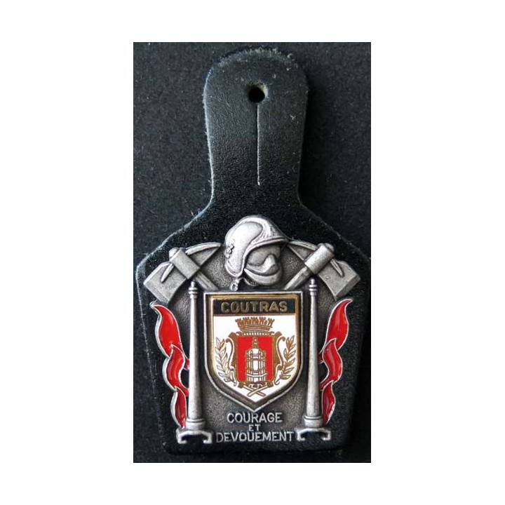 insigne métallique pompiers de Coutras de fabrication Ballard