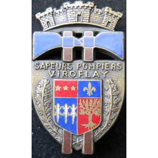 insigne métallique pompiers de Viroflay de fabrication Ballard