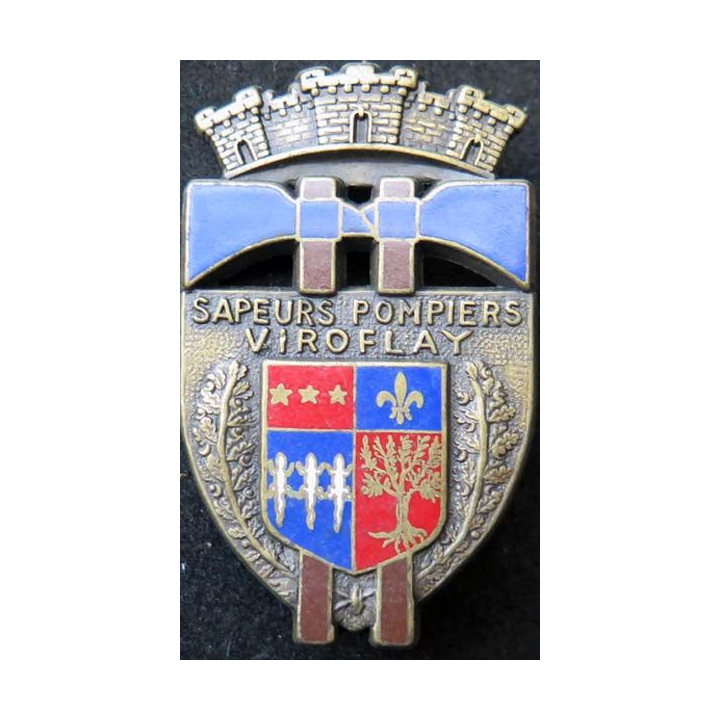 insigne métallique pompiers de Viroflay de fabrication Ballard