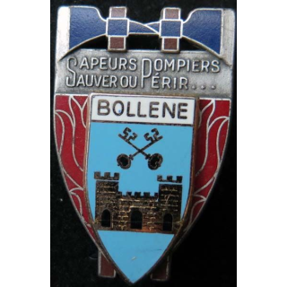 insigne métallique pompiers de Bollene de fabrication Ballard