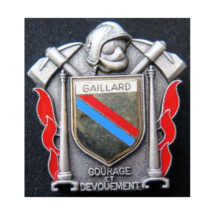 insigne métallique pompiers de Gaillard de fabrication Ballard