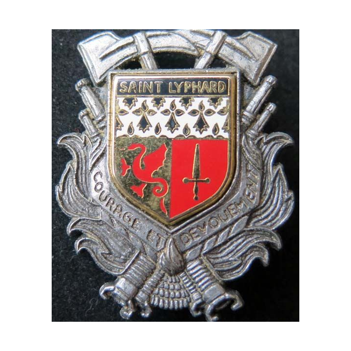 insigne métallique pompiers de Saint Lyphard de fabrication Ballard