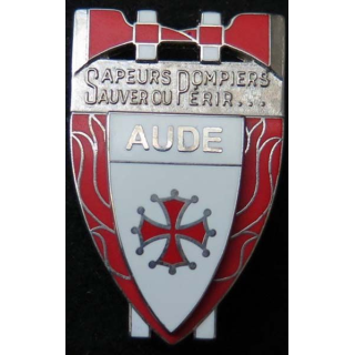 insigne métallique pompiers de l'Aude 