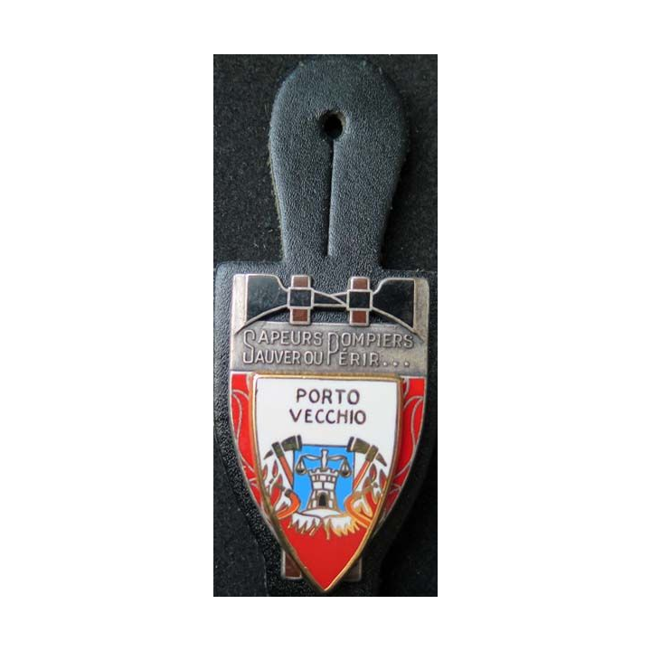 insigne métallique pompiers de Porto Vecchio de fabrication Ballard