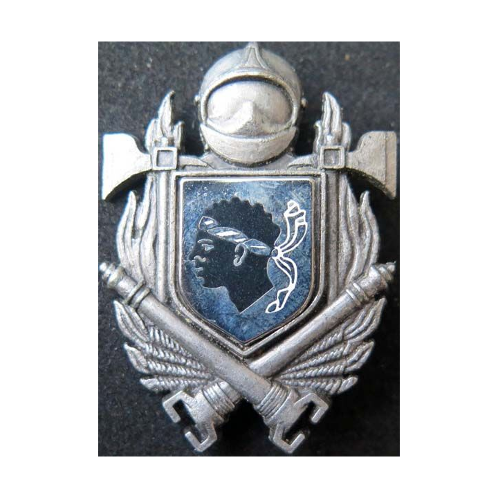 insigne métallique pompiers de Corse de fabrication Ballard