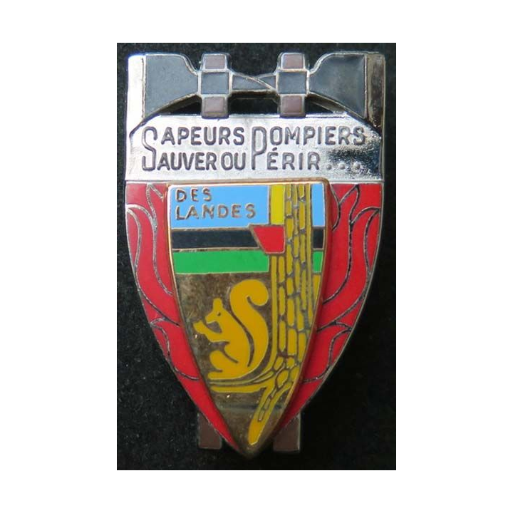 insigne métallique pompiers des Landes de fabrication Ballard