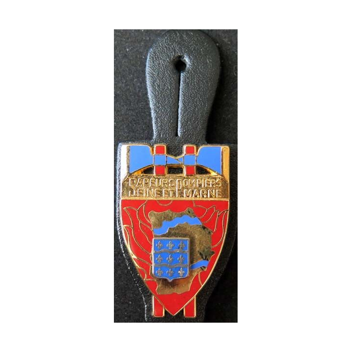 insigne métallique pompiers de Seine et Marne de fabrication Ballard