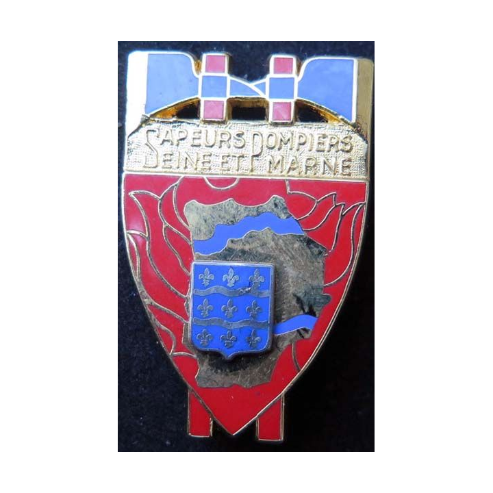 insigne métallique pompiers de Seine et Marne de fabrication Ballard