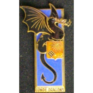 2° régiment de dragons avec devise et éclat d'émail et sans attache