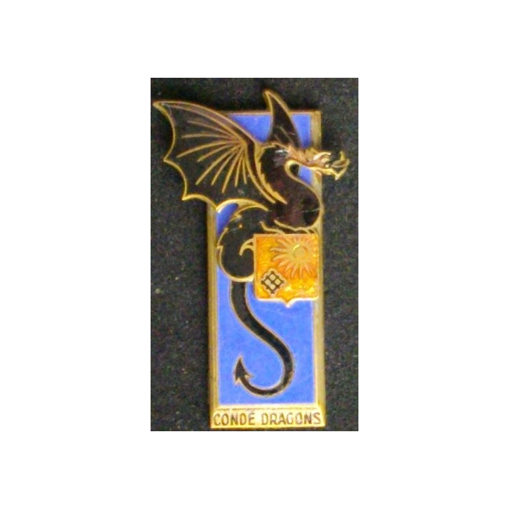 2° régiment de dragons avec devise et éclat d'émail et sans attache