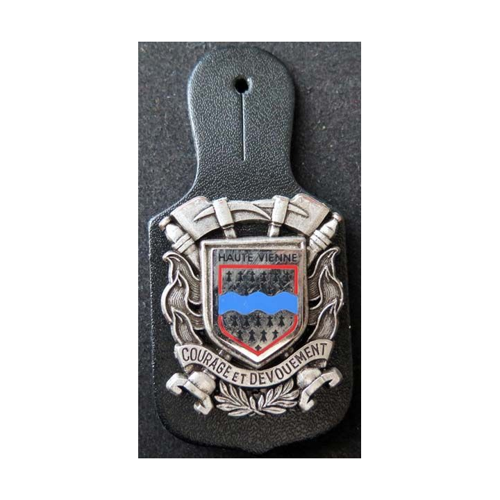 insigne métallique pompiers de Haute Vienne de fabrication Ballard