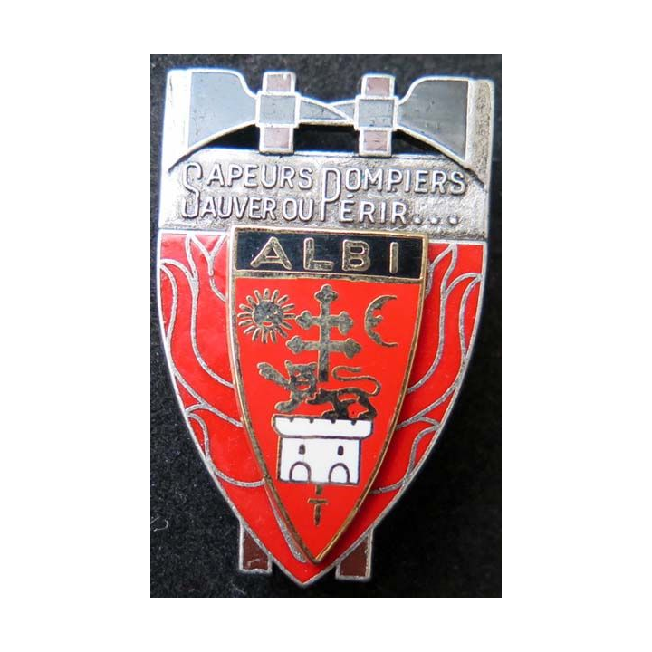 insigne métallique pompiers d'Albi de fabrication Ballard
