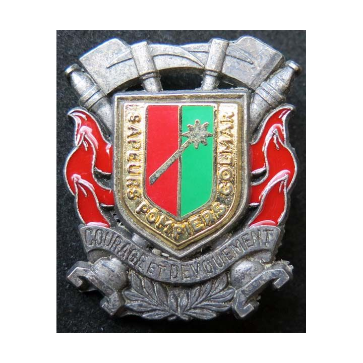 insigne métallique pompiers de Colmar  de fabrication Ballard