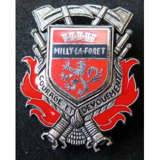 insigne métallique pompiers de Milly La Forêt de fabrication Ballard