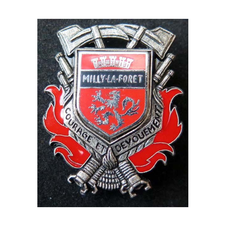 insigne métallique pompiers de Milly La Forêt de fabrication Ballard
