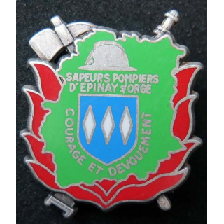 insigne métallique pompiers d'Epinay Sur Orge fabrication Ballard
