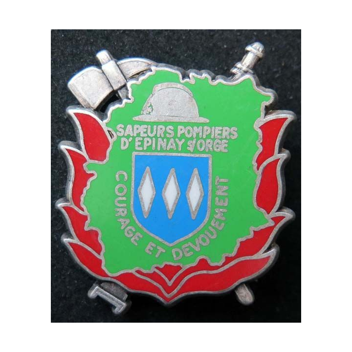 insigne métallique pompiers d'Epinay Sur Orge fabrication Ballard