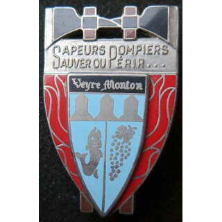 insigne métallique pompiers de Veyre Monton fabrication Ballard