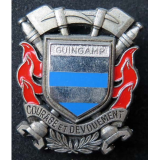 insigne métallique pompiers de Guingamp fabrication Ballard