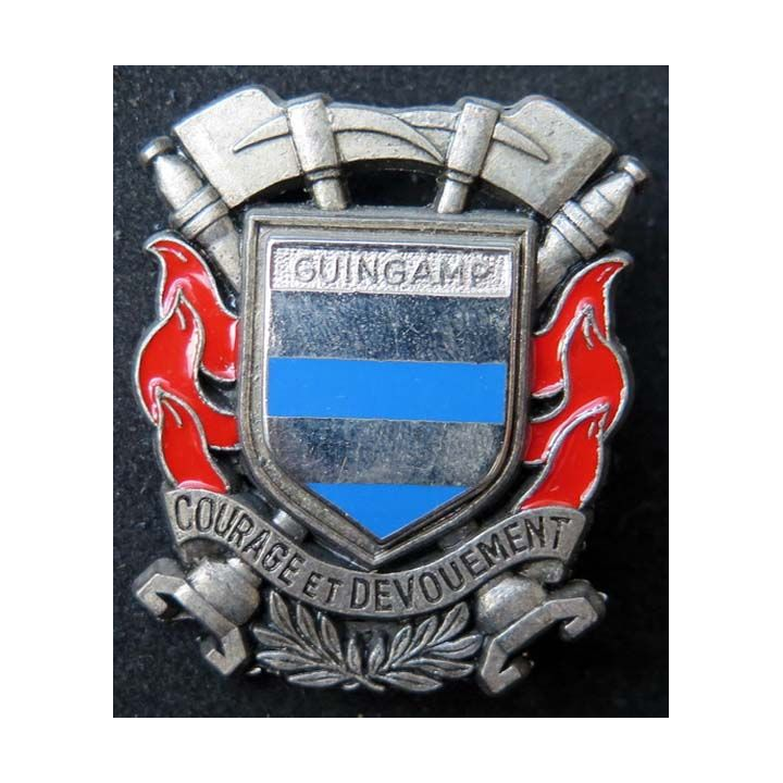 insigne métallique pompiers de Guingamp fabrication Ballard