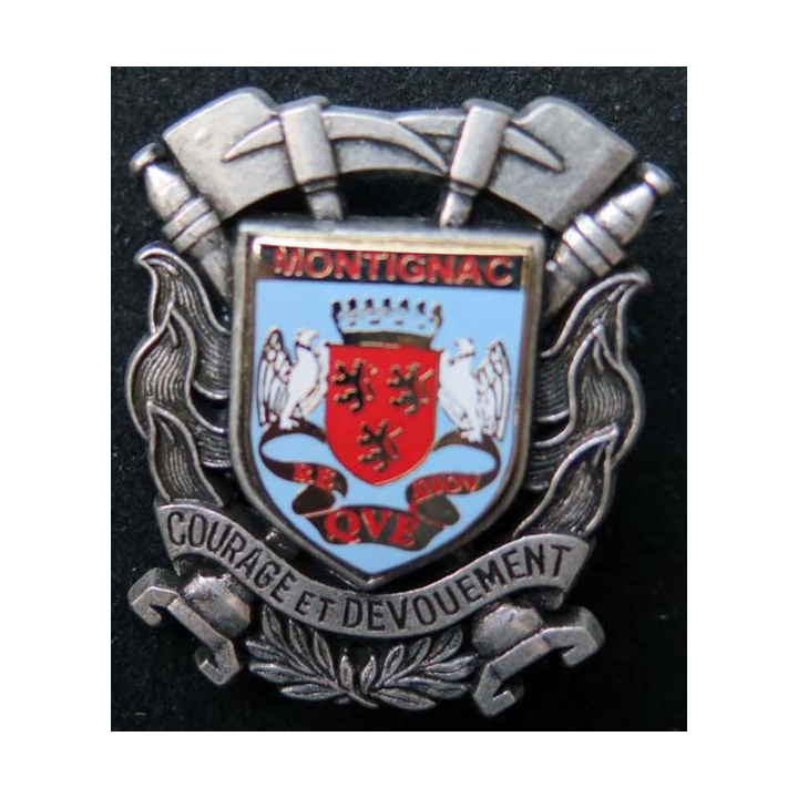 insigne métallique pompiers de Montignac fabrication Ballard