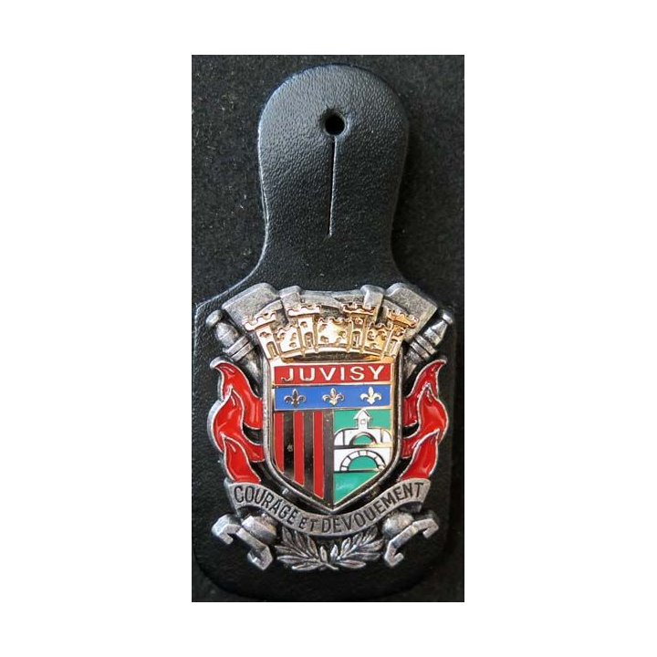 insigne métallique pompiers de Juvisy fabrication Ballard