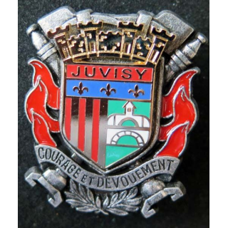 insigne métallique pompiers de Juvisy fabrication Ballard