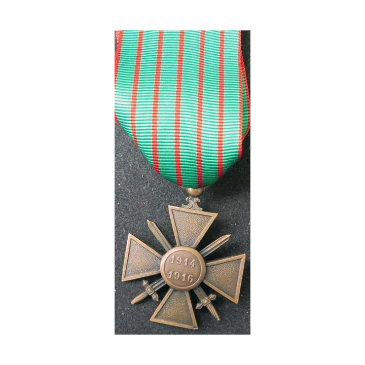 FRANCE : Croix de guerre 1914-1916 en bronze -2-