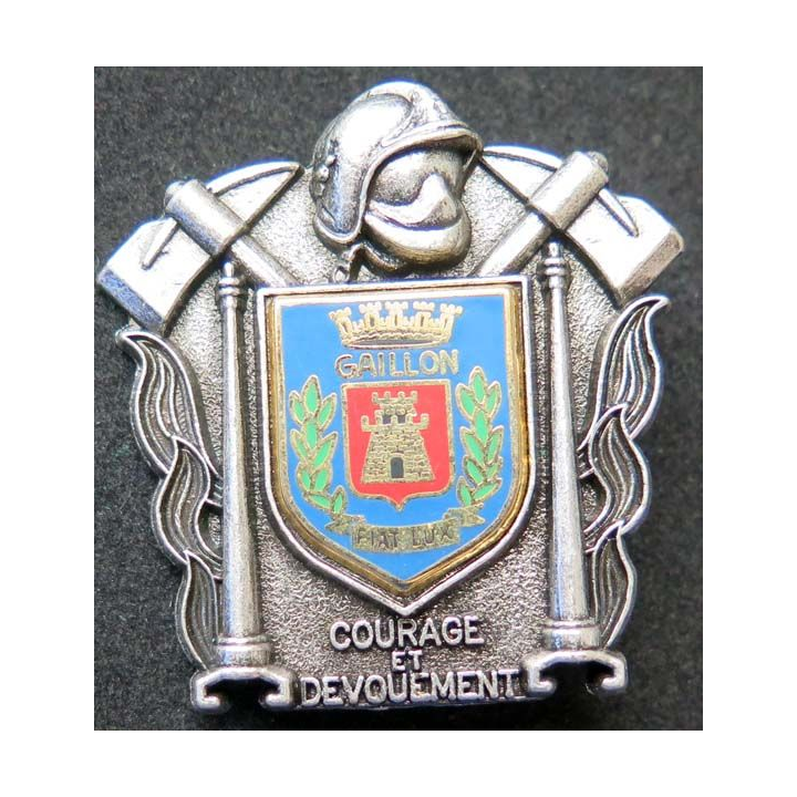 insigne métallique pompiers de Gaillon fabrication Ballard