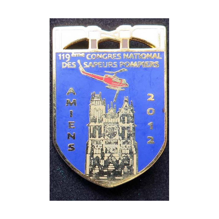 insigne métallique 119° congrès national pompiers Amiens en 2012