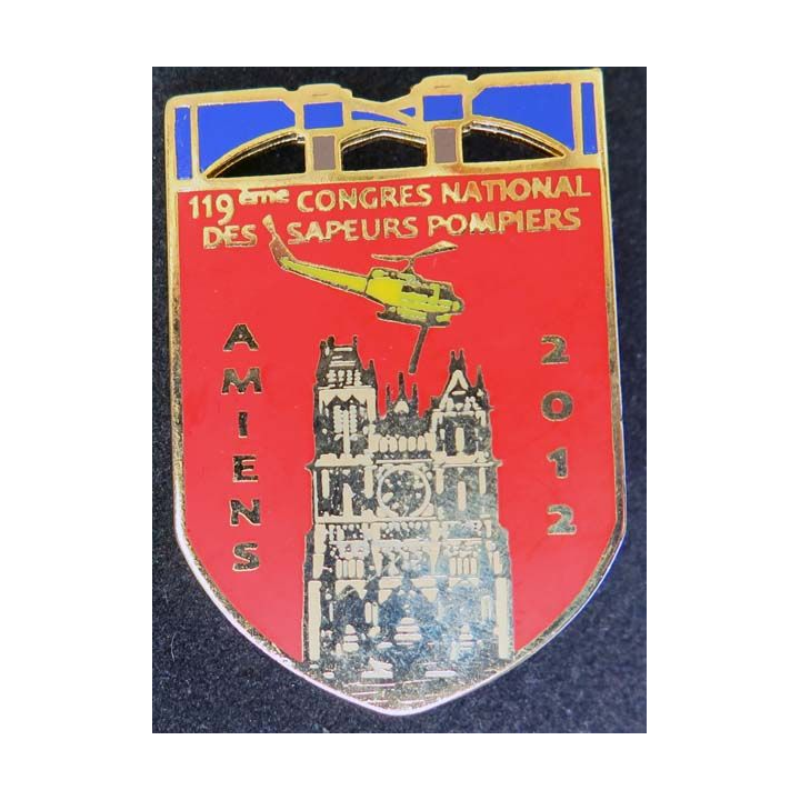 insigne métallique 119° congrès national pompiers Amiens en 2012