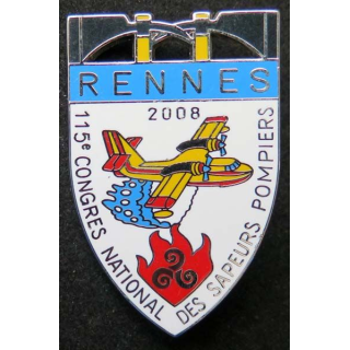 Insigne 115° congrès national des pompiers Rennes en 2008 Ballard