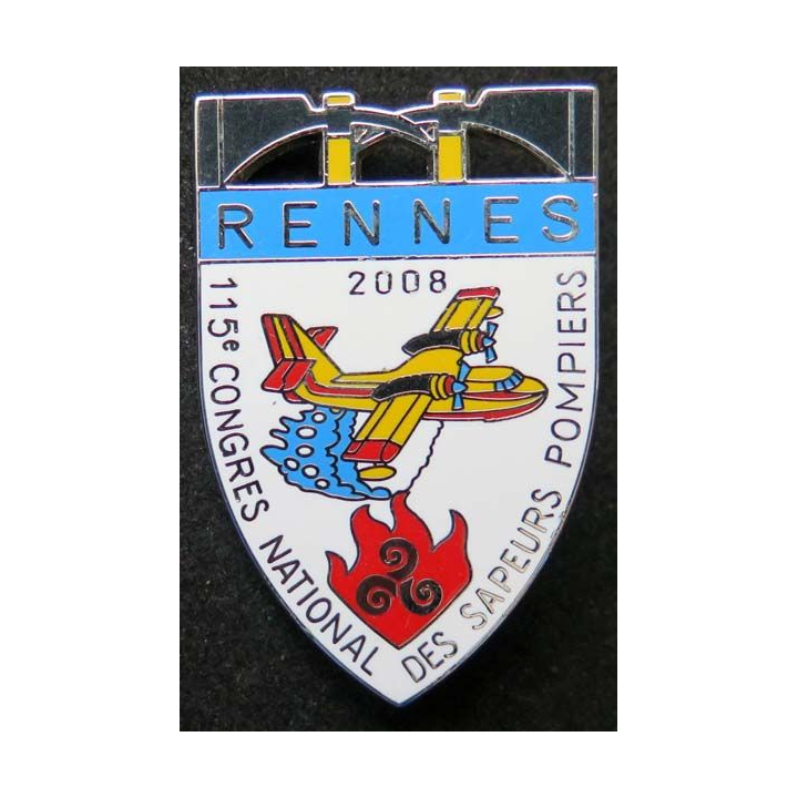 Insigne 115° congrès national des pompiers Rennes en 2008 Ballard