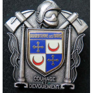 insigne métallique pompiers de Bourbonne les Bains fabrication Ballard