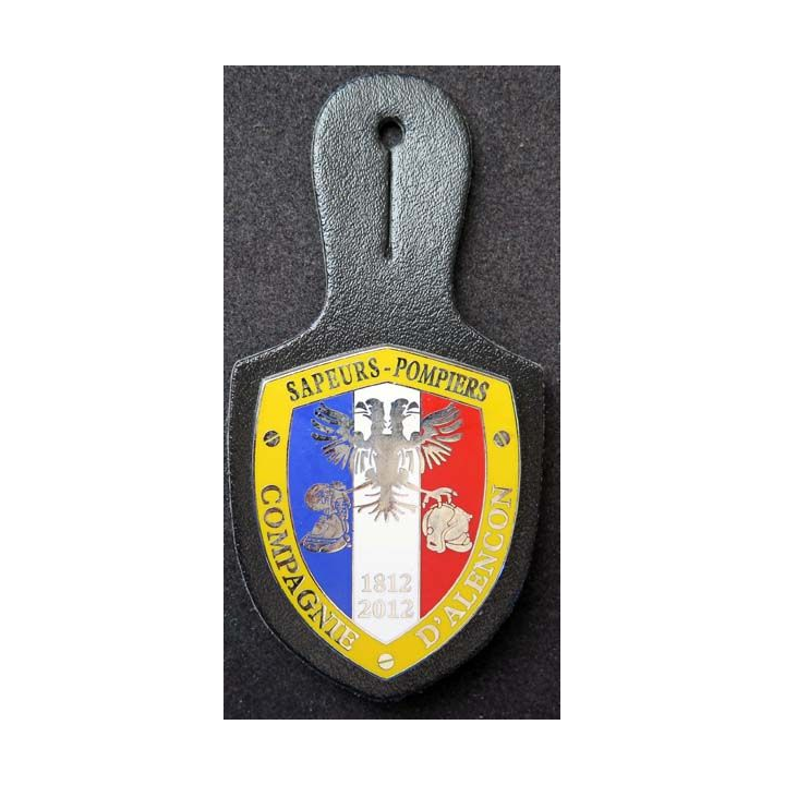 insigne métallique pompiers de Compagnie d'Alençon fabrication Ballard
