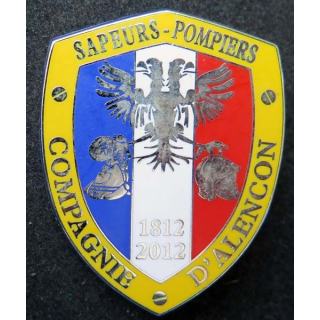 insigne métallique pompiers de Compagnie d'Alençon fabrication Ballard