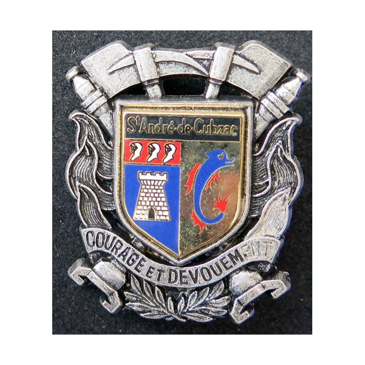 insigne métallique pompiers de Saint André de Cubzac fabrication Ballard