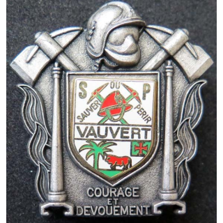 insigne métallique pompiers de Vauvert fabrication Ballard