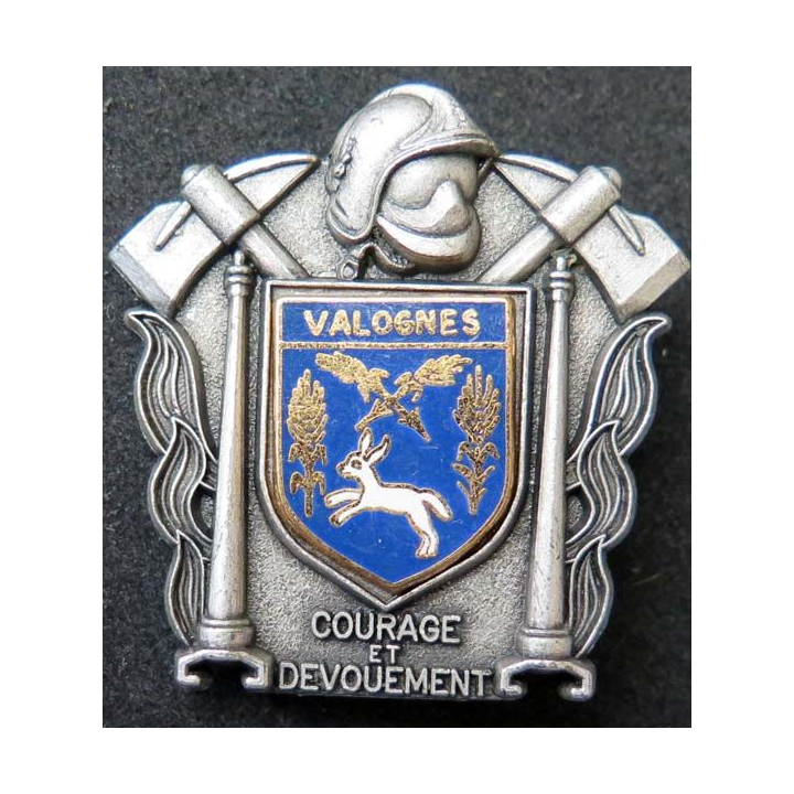 insigne métallique pompiers de Valognes fabrication Ballard