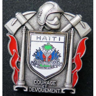 insigne métallique pompiers de Haïti fabrication Ballard