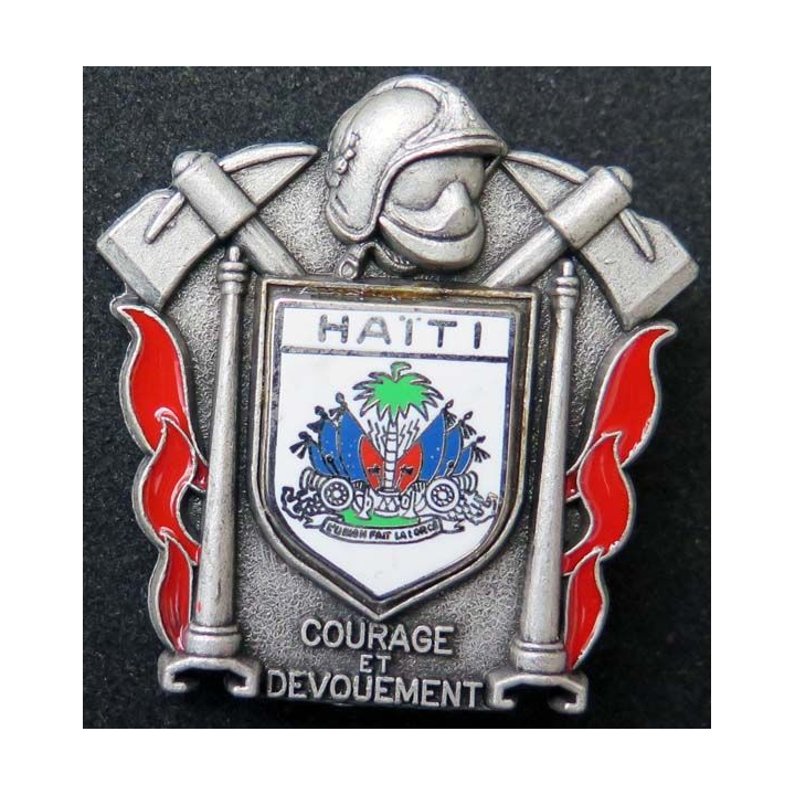 insigne métallique pompiers de Haïti fabrication Ballard