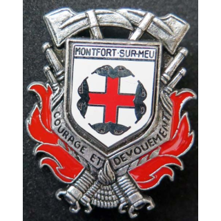 insigne métallique pompiers Monfort Sur Meuse fabrication Ballard