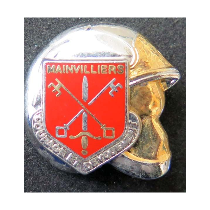 insigne métallique pompiers de Mainvilliers fabrication Ballard