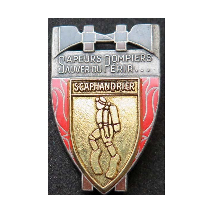 insigne métallique de scaphandrier des sapeurs pompiers Ballard